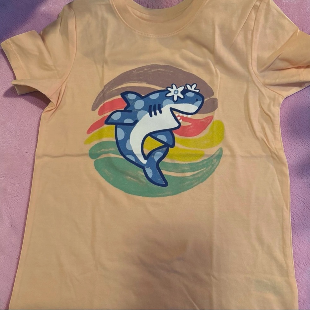 Bundle of 5pcs. 5T Light Peach Kids' Graphic Tee with Colorful Dolphin